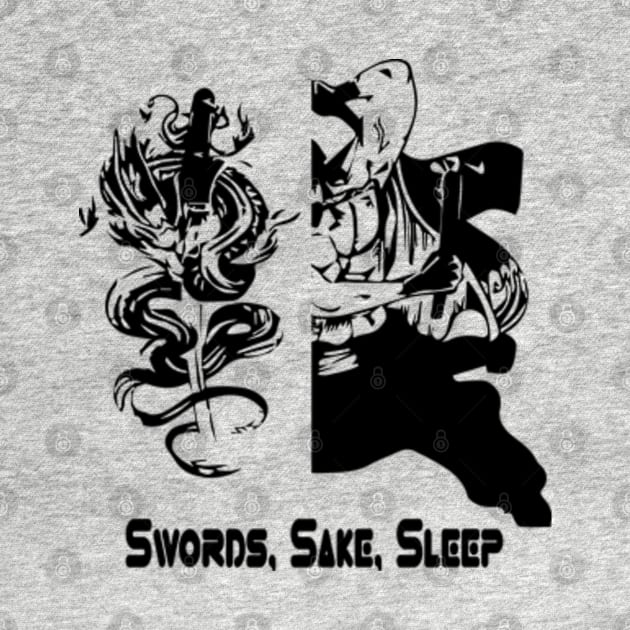 swords sake sleep roronoa zoro anime samurai one piece gift by Mirak-store 